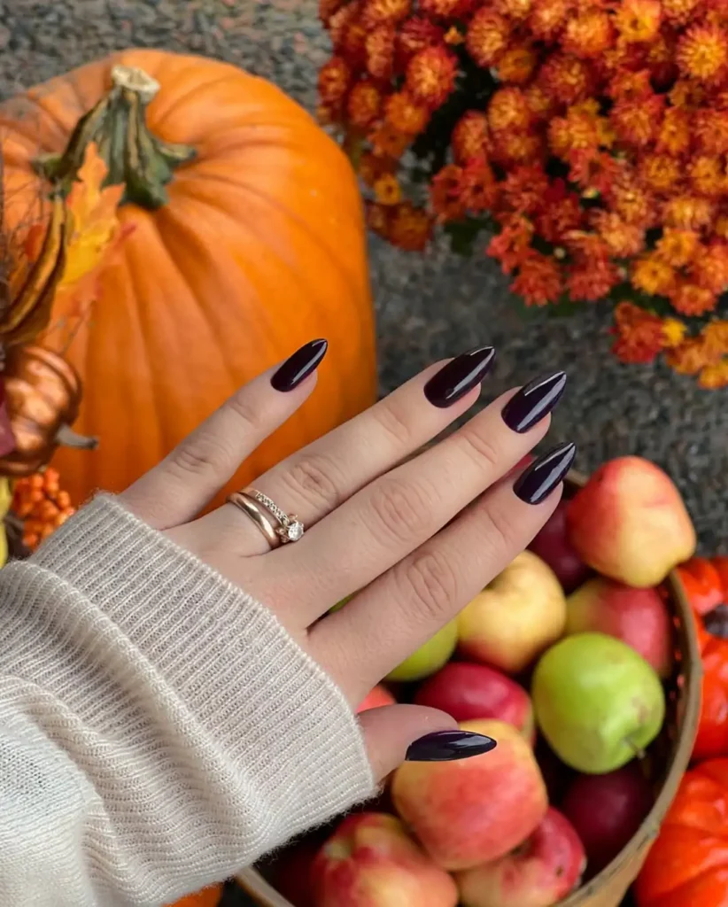 November Nail Aesthetic: 20+ Hot Designs For This Month 2 "Dark Plum Nails – The Perfect November Aesthetic"