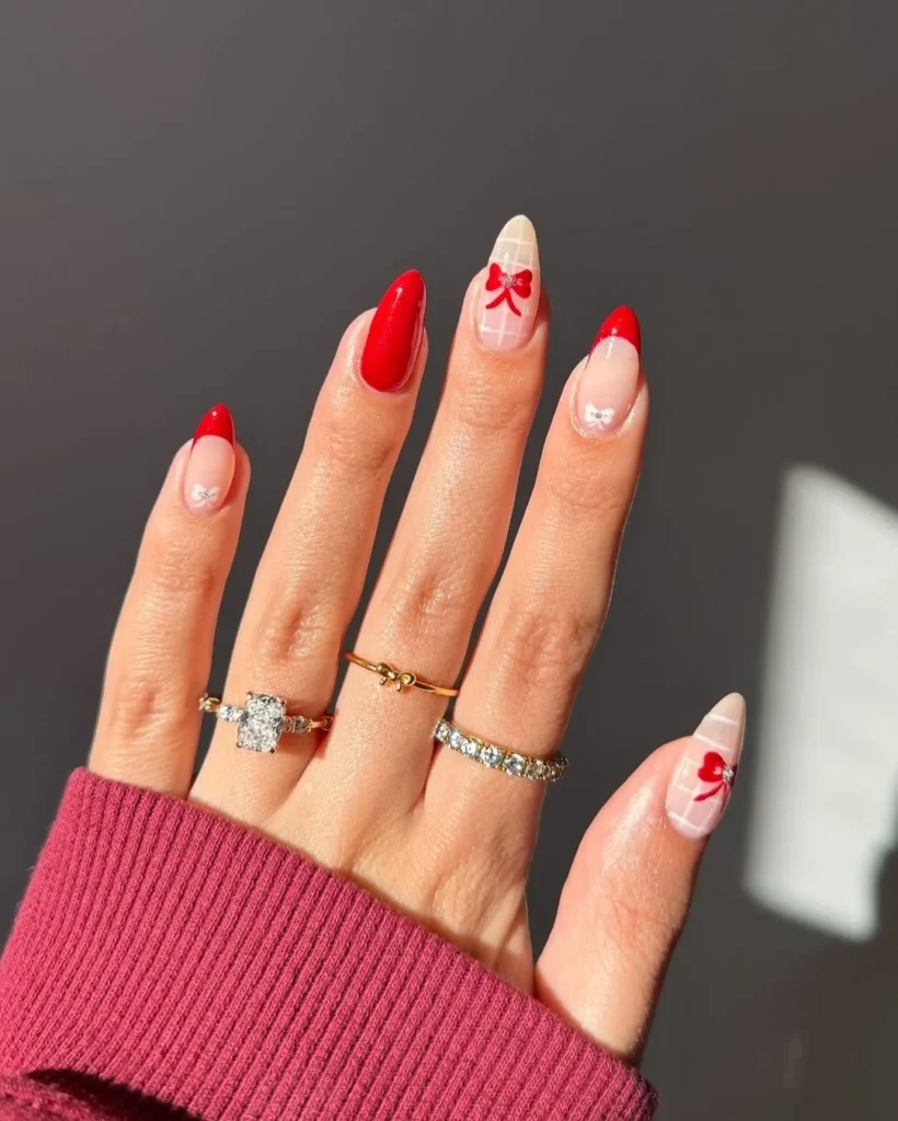 November Nail Aesthetic: 20+ Hot Designs For This Month 21 red and nude nail art