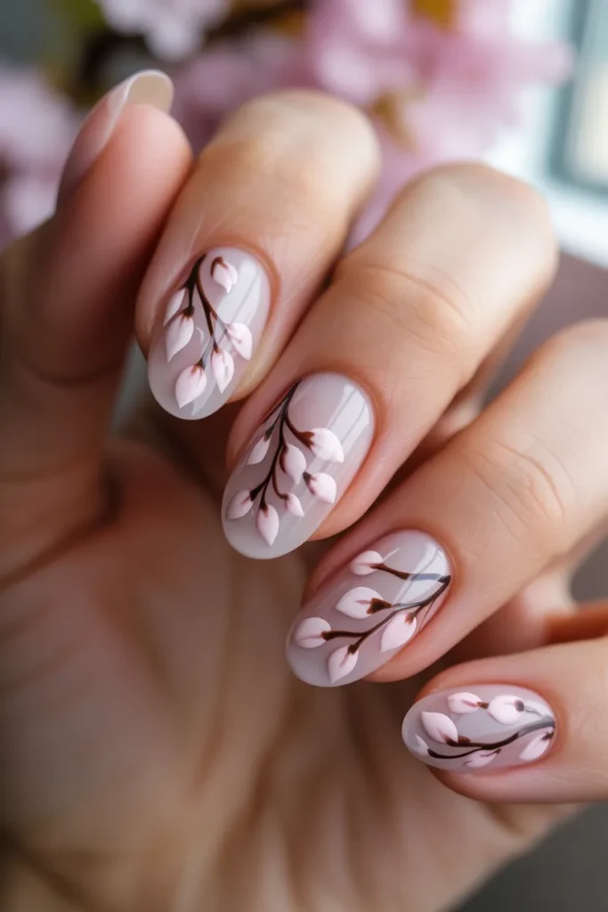 1. Cherry Blossom Nails