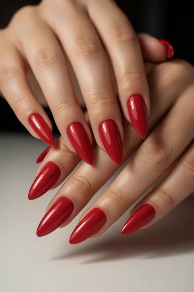 1. Classic Red Stiletto Nails 1