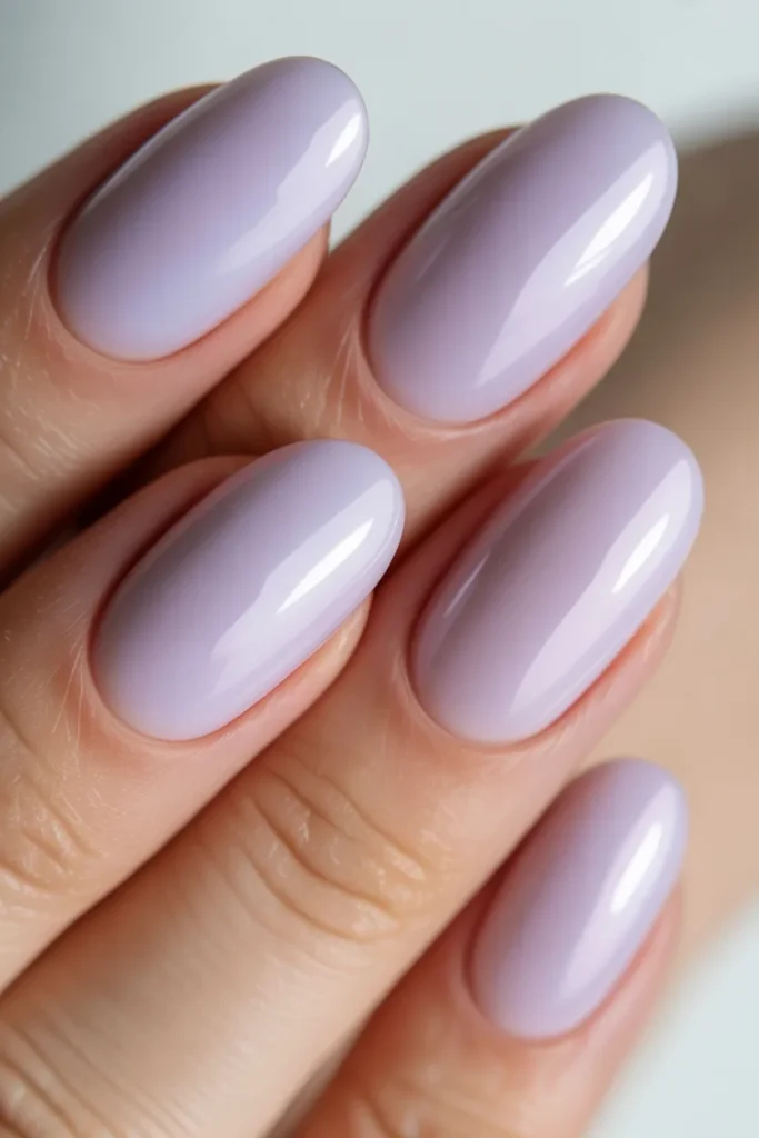 1. Soft Lavender Glazed Nails