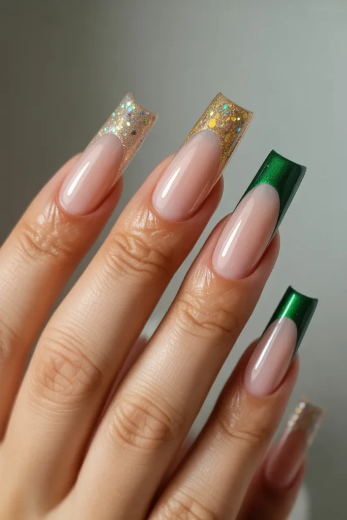 10. Glitter Gold and Green