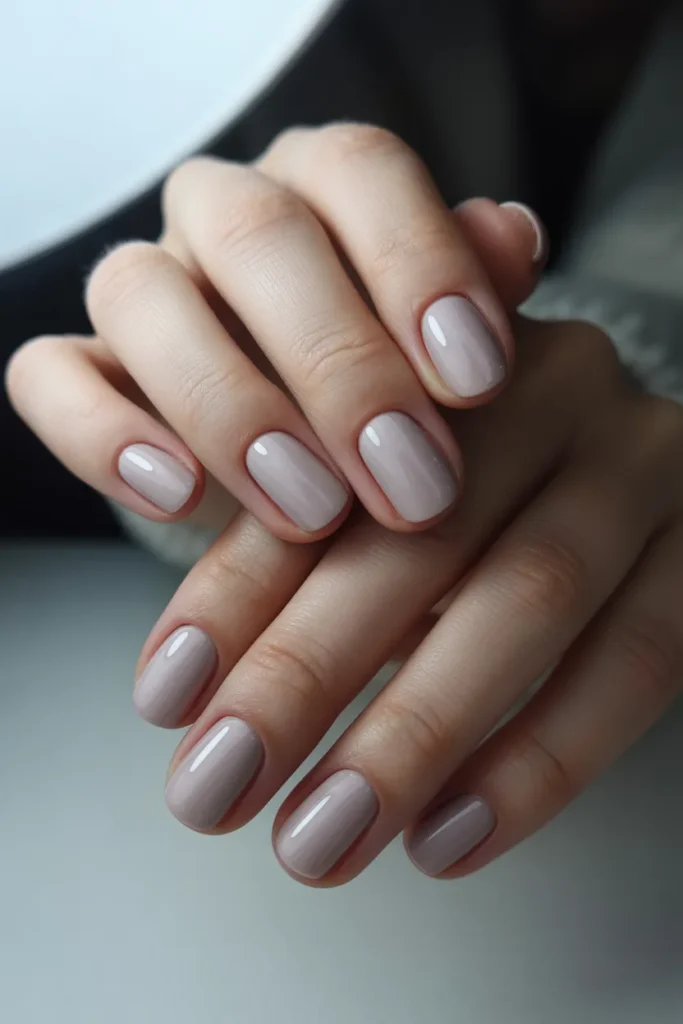 10. Glossy Nude Nails with a Polished Finish