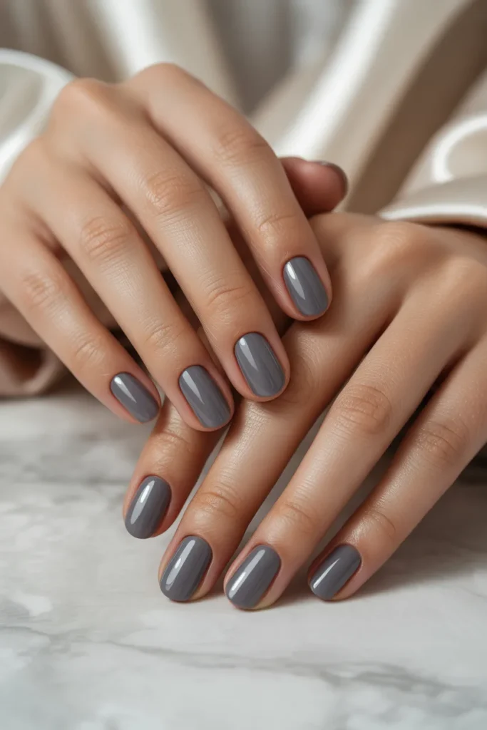 11. Elegant Grey Nails for a Modern Look