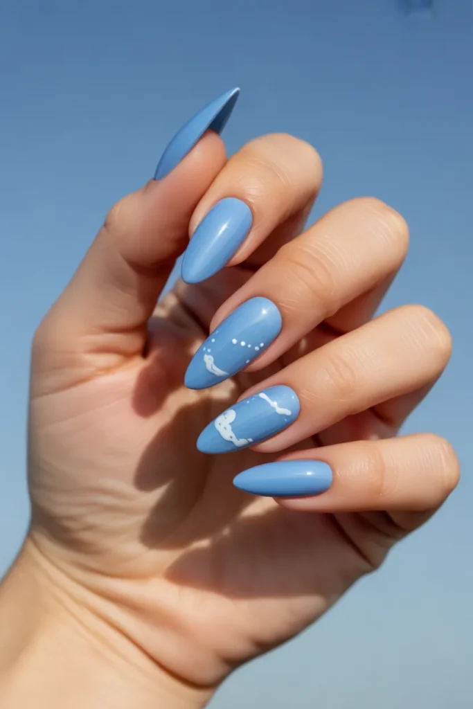 12. Baby Blue Stiletto Nails