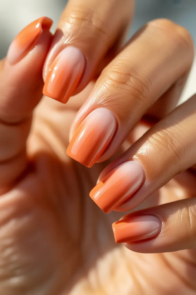 12. Dip Powder Spring — Soft Coral Ombre