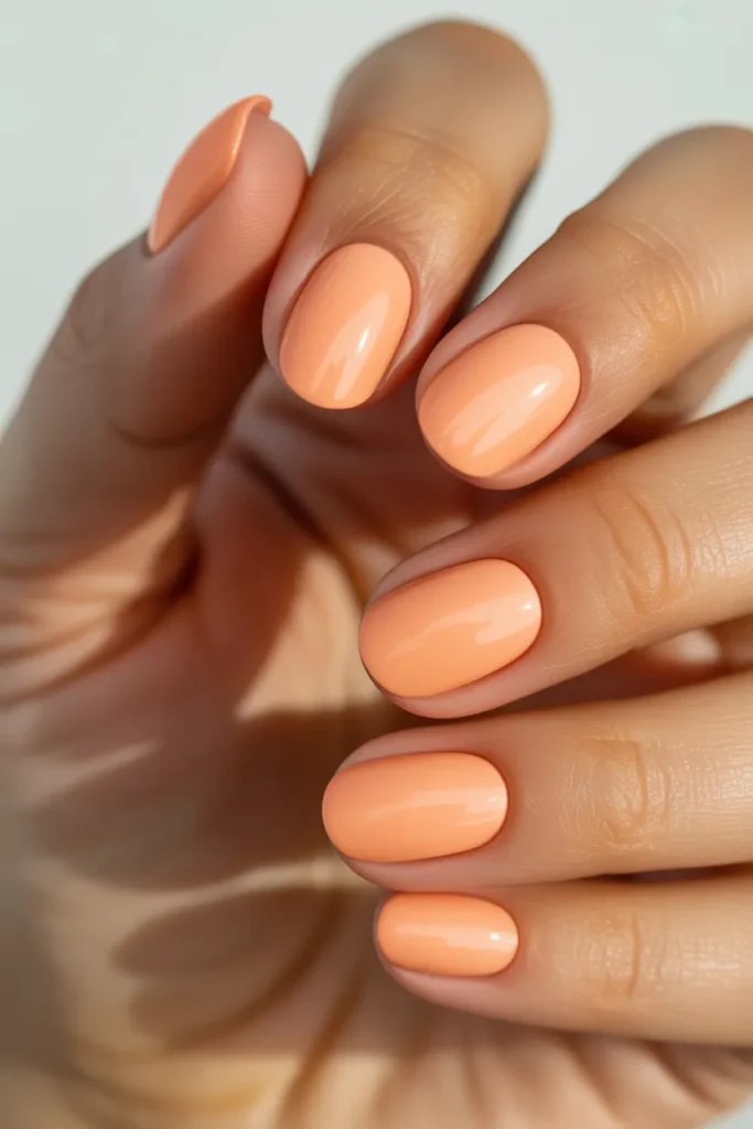 12. Soft Coral Pastel Nails