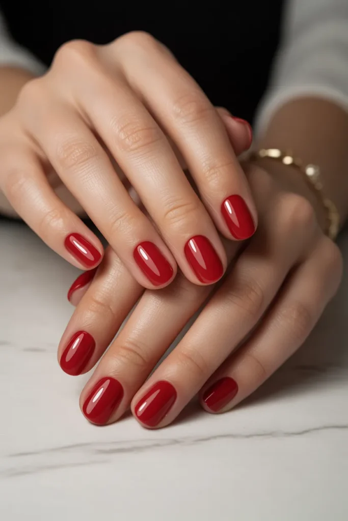 13. Classic Red Nails That Never Go Out of Style