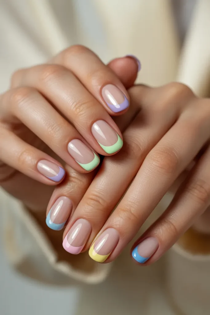 13. Pastel French Tips