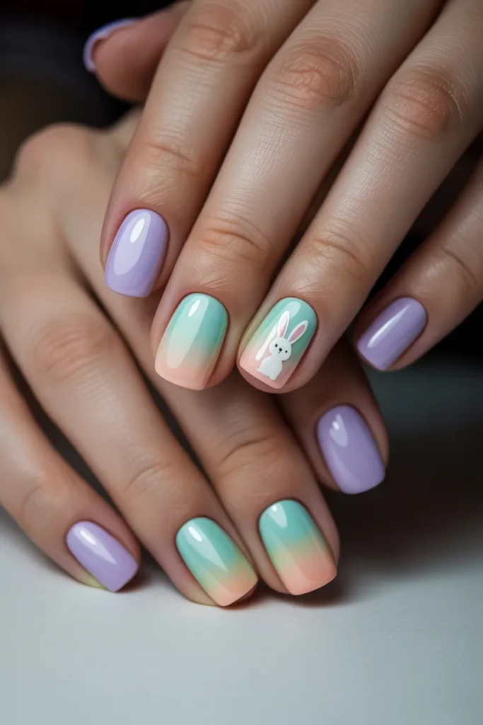 13. Pastel Ombre With Bunny