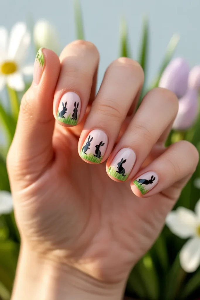 14. Bunny Silhouette With Grass