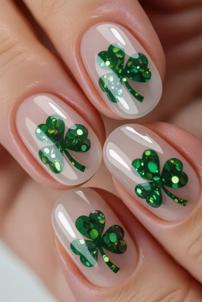 14. Glitter Encapsulated Shamrock