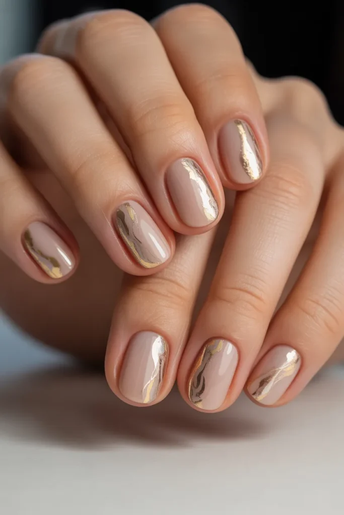 14. Metallic Foil Accents