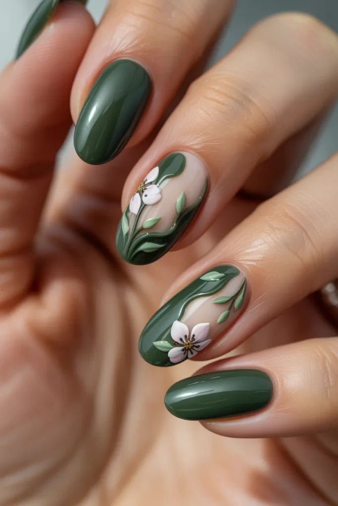 15. Modern Nail Art — Negative Space Floral