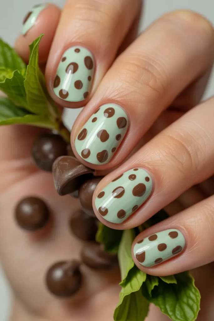 16. Mint Chocolate Chip Nails