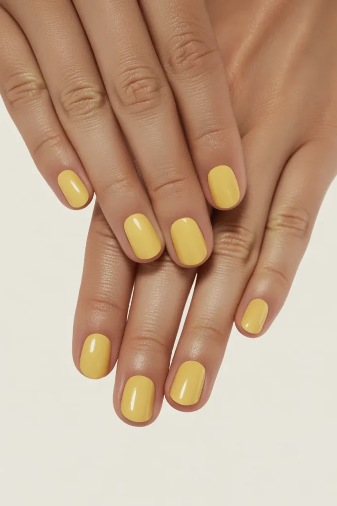 17. Pastel Lemon Yellow Spring Nails