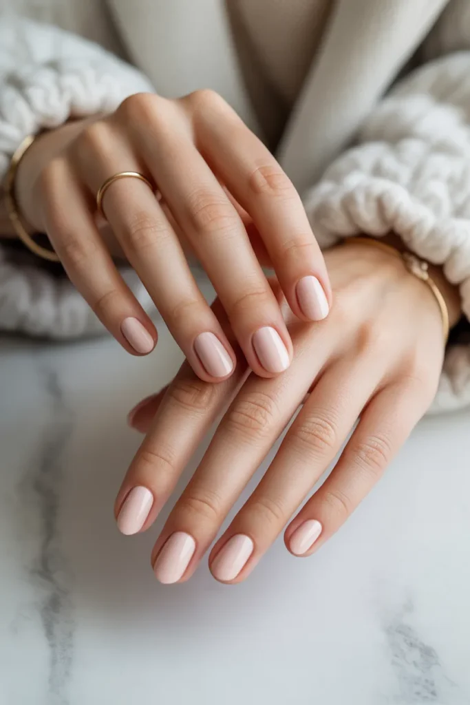 2. Milky Nude Nails with Timeless Elegance