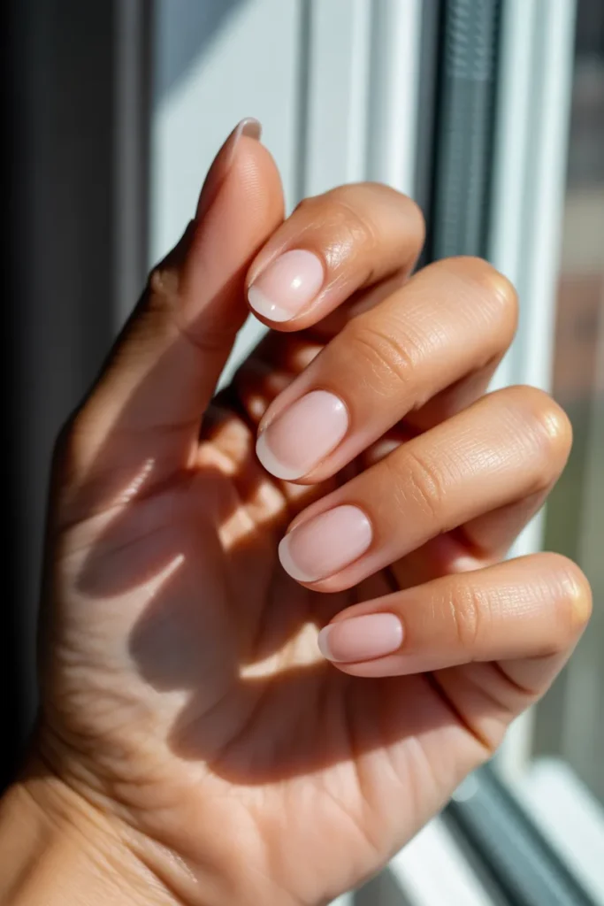 2. Sheer Pink Soap Nails