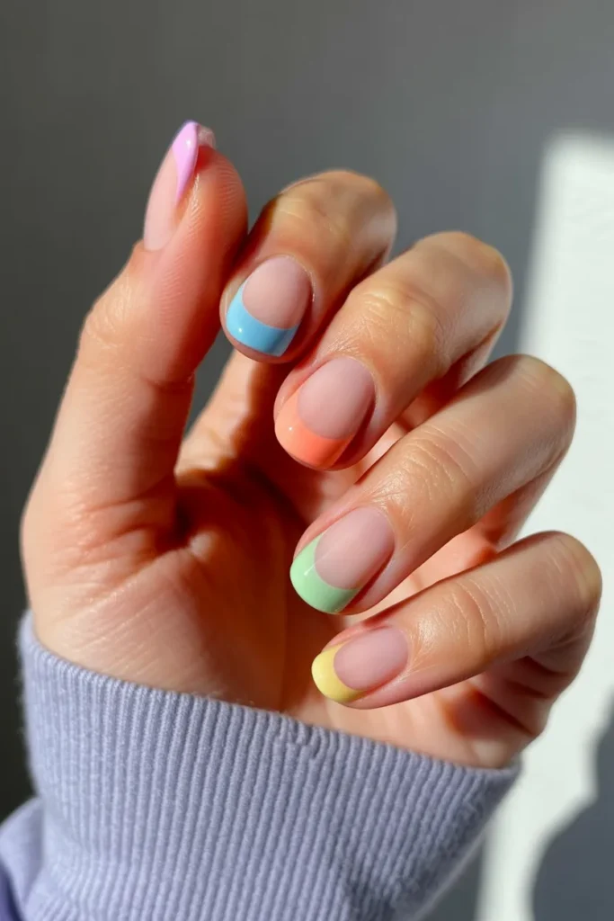 24. Rainbow Pastel Tips