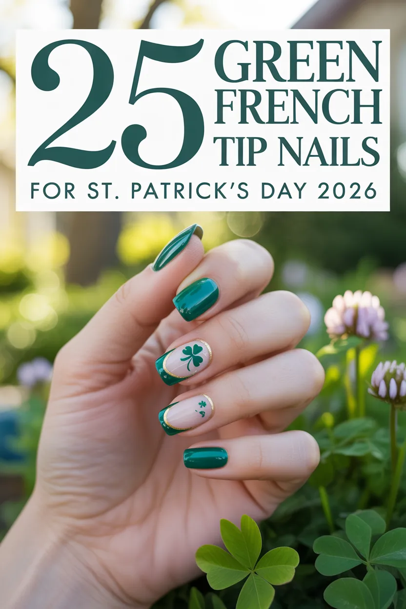 Saint Patricks Day French Tip Nails