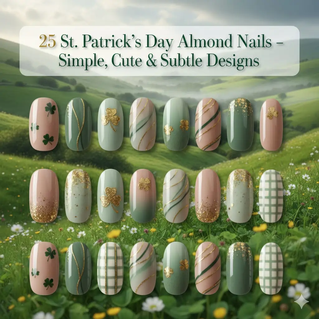 25 St. Patricks Day Almond Nails – Simple Cute Subtle Designs