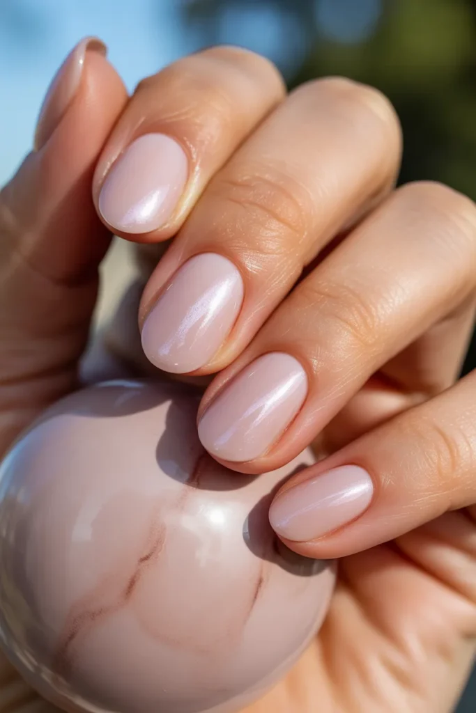 3. Pastel Pink Glazed Nails