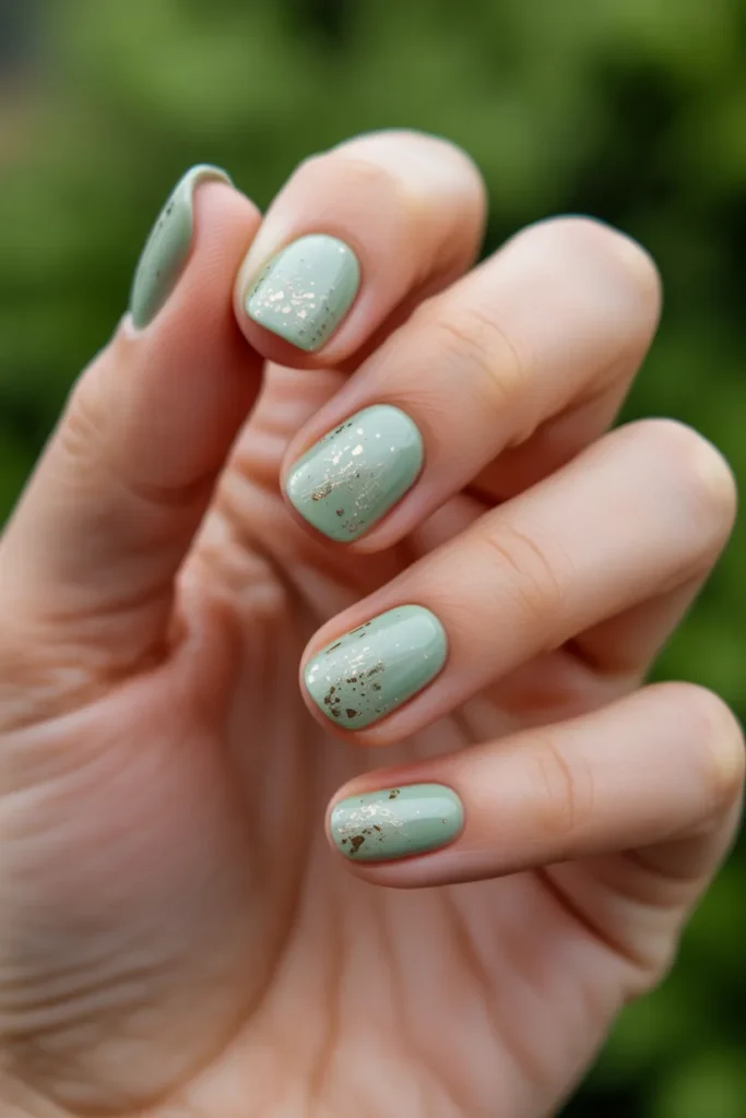 5. Mint Green With Gold Speckles