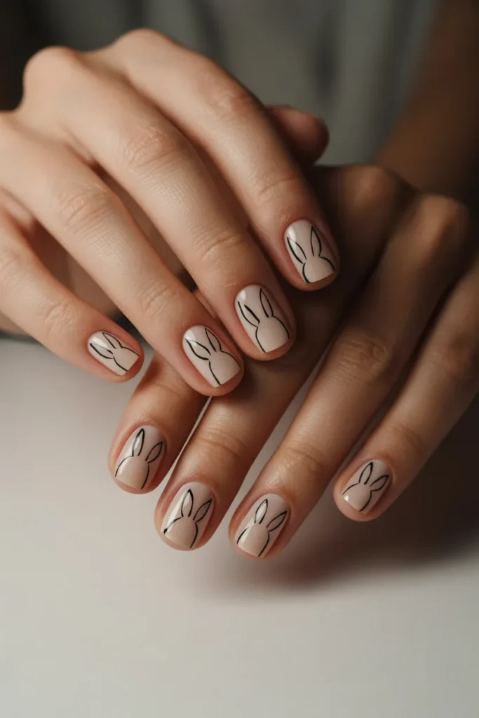 6. Minimalist Line Art Bunny