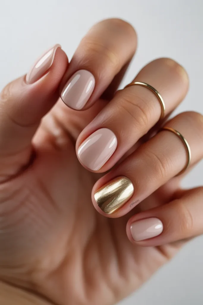6. Nude With Gold Accent