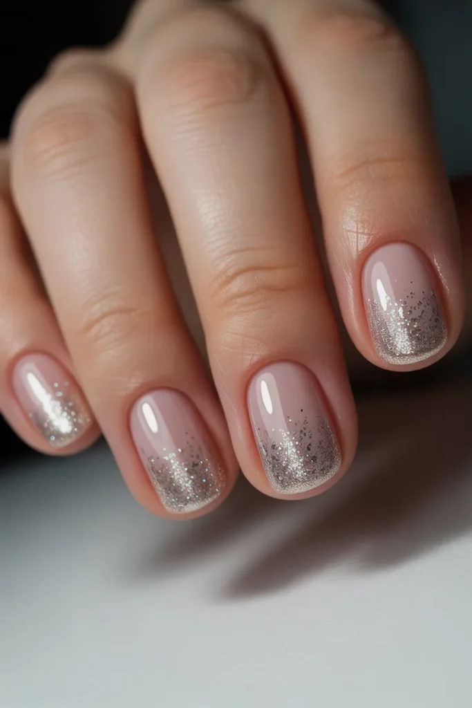 7. Glitter Ombre Nails