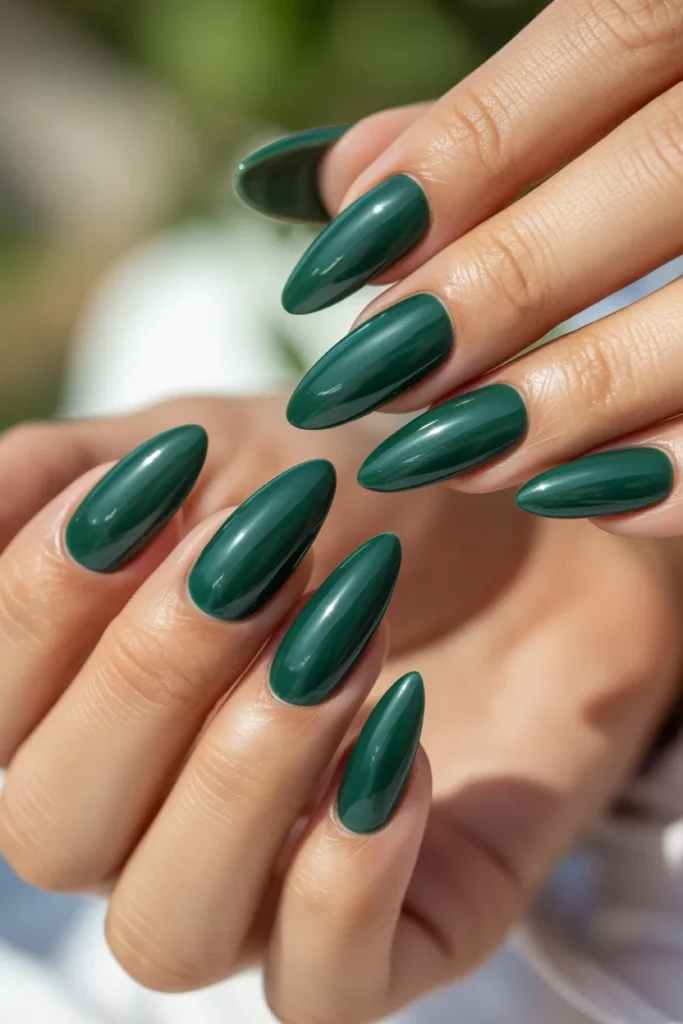 7️⃣ Jade Acrylic Almond Glam