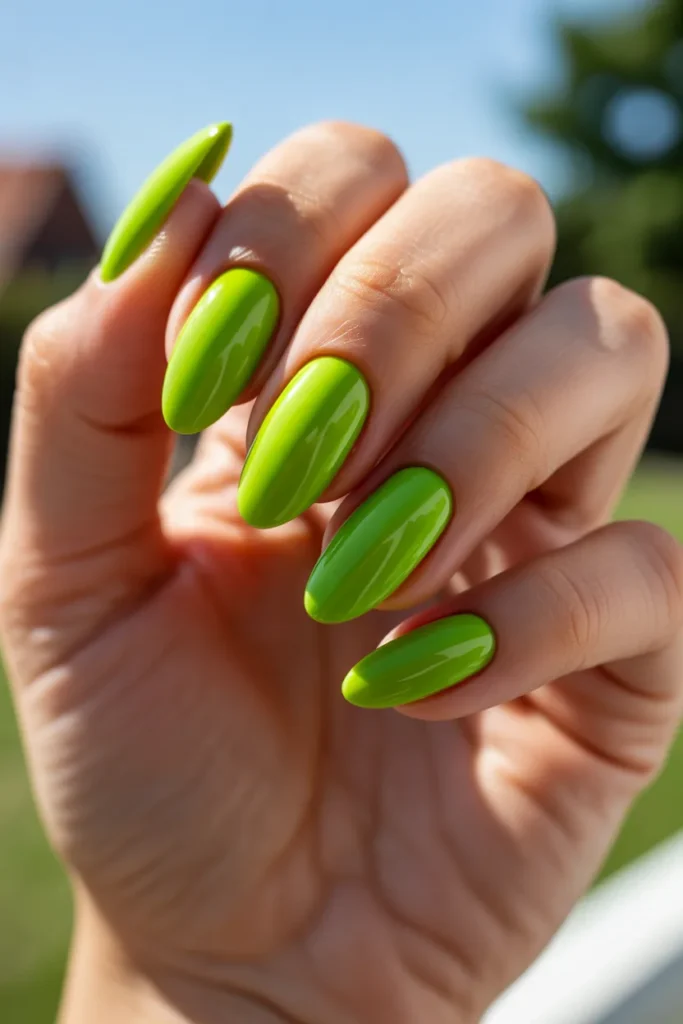 8. Lime Green Neon Nails