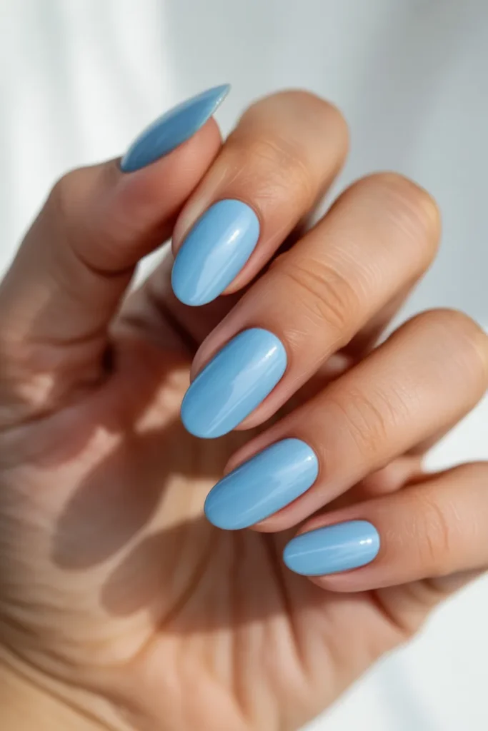 1. Baby Blue Almond Gel Nails