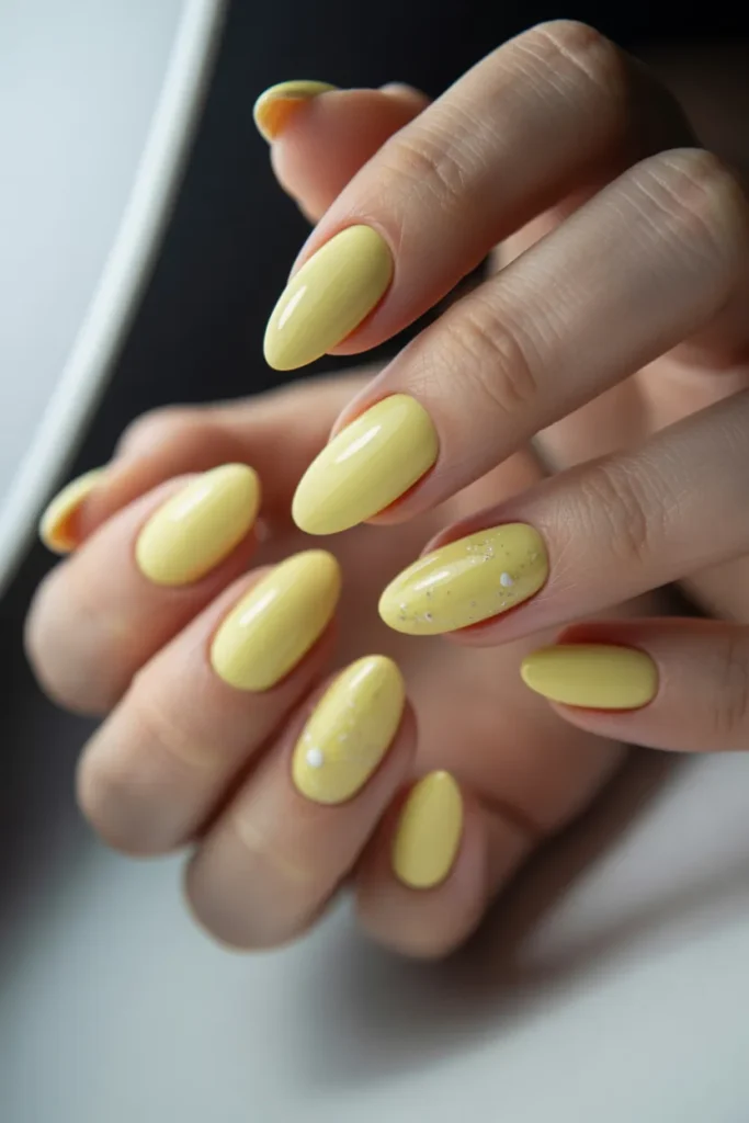 Yellow Easter Nails 2 1. Classic Pastel Yellow Easter Nails 1