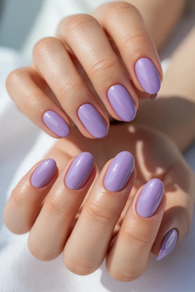 1. Soft Lavender Gel Nails — Simple Beautiful