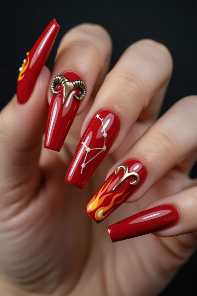 Aries Nail Designs 11 10. Aries Nail Designs Long — Dramatic Coffin