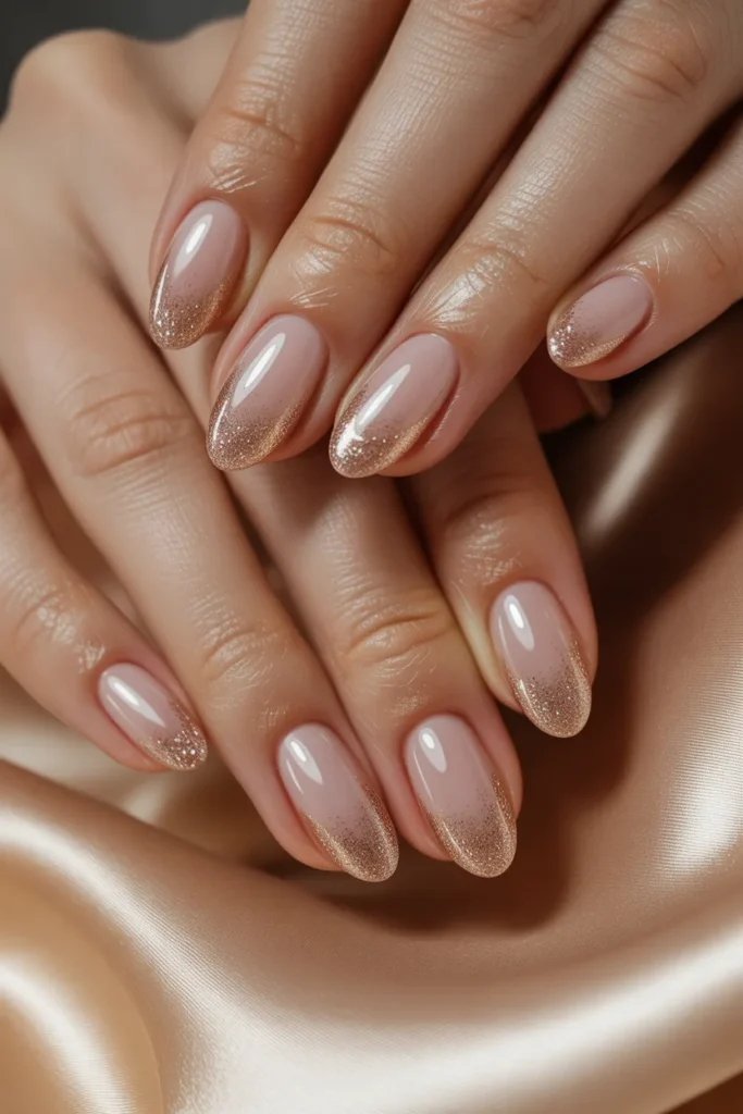 10. Glitter Ombre French Tips