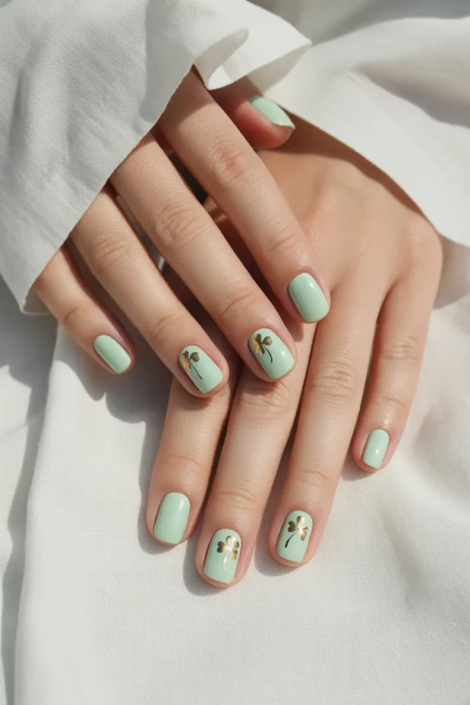 10. Pastel Mint Minimalist Nails