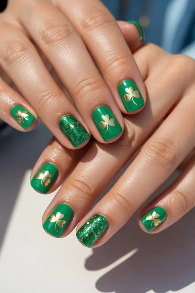 10. St. Patricks Day Green Nails