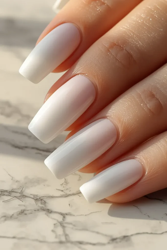 10. White Spring Nails Acrylic — Long and Elegant