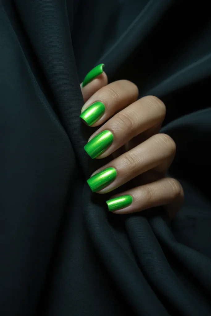 11. Neon Green Nail Art