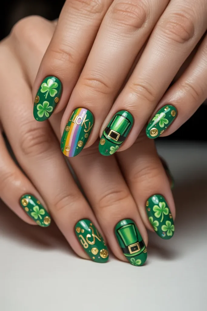 11. Shamrock Nails St. Pattys — Full Party Design