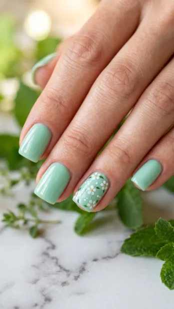 Easter Gel Nails 12 11Mint Green Easter Gel Nails