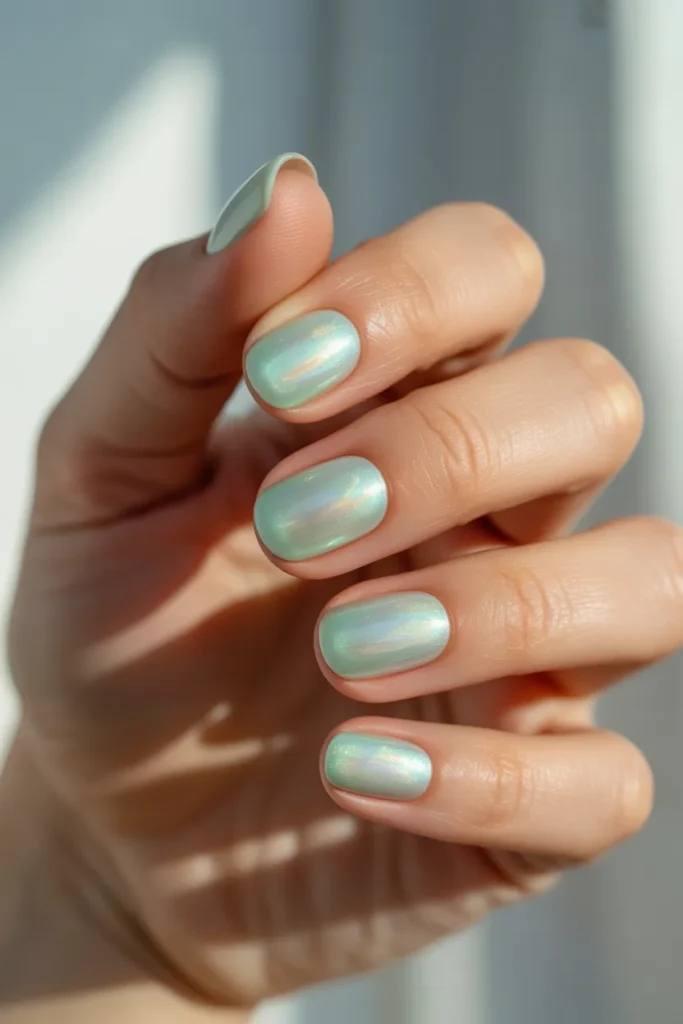 Mint Green Spring Nails 14 13. Mint Green Spring Nails 2026 — Glazed Finish