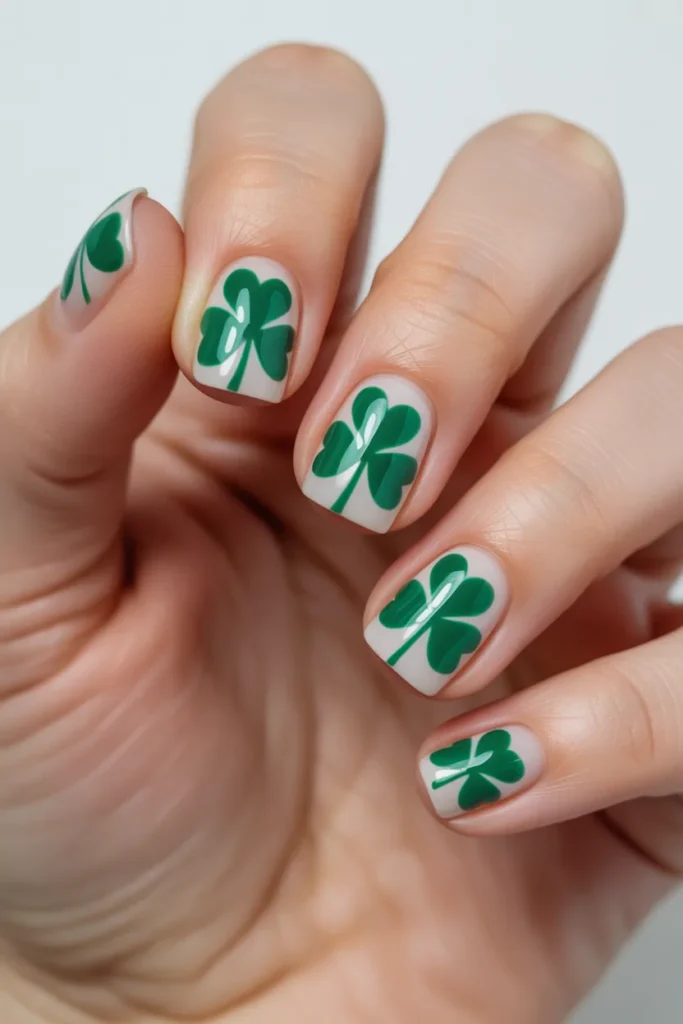 13. Shamrock Nails Tutorial Style — Step Design
