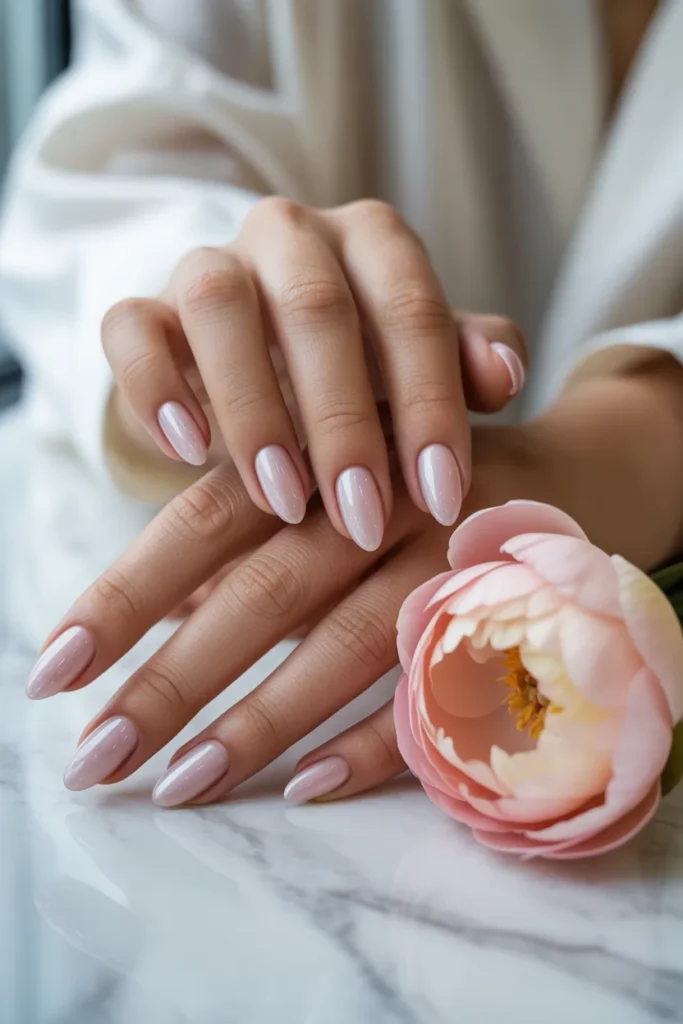 13. Sheer Baby Pink Gel Nails