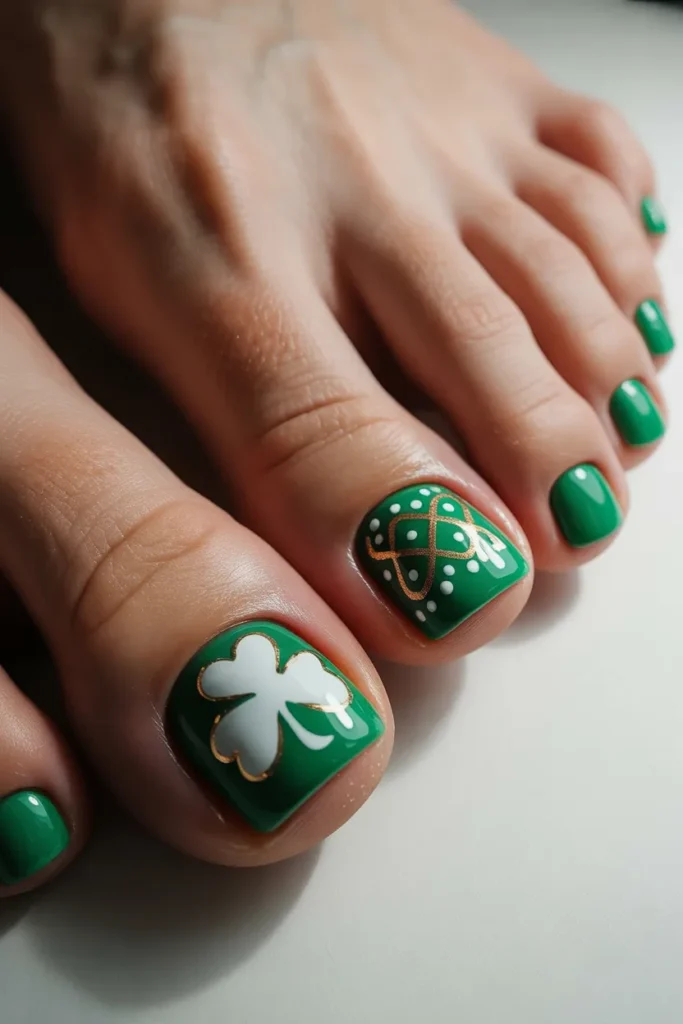 14. Irish Pinky Toe Nail Art