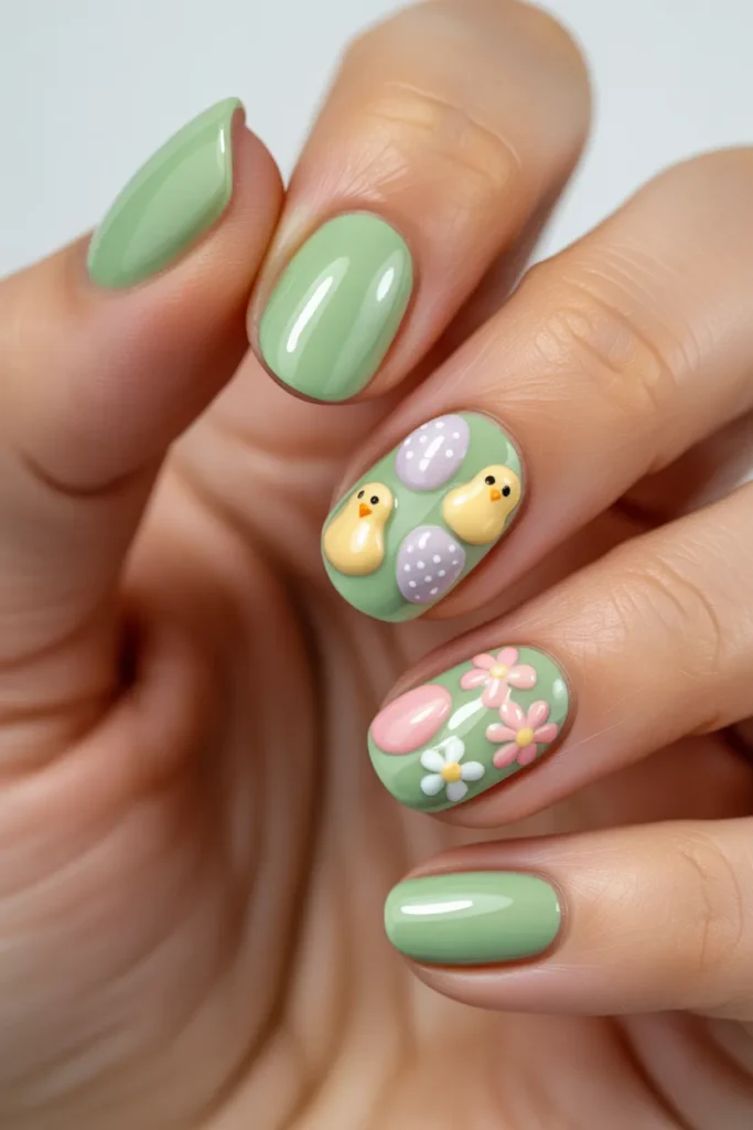 Mint Green Spring Nails 15 14. Mint Green Easter Spring Nails