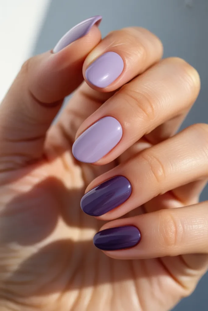 14. Spring Gel Nails Colours — Lavender and Purple
