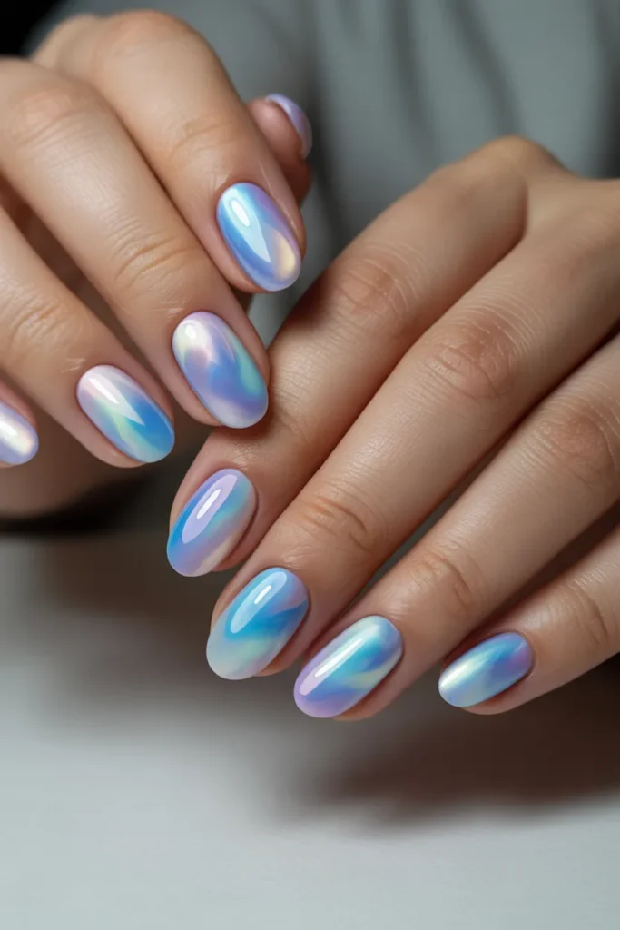 14.Blue Aura Nail Art
